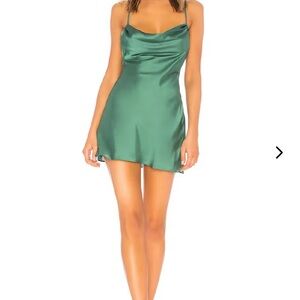 NEW: Lovers + Friends Green Satin Dress